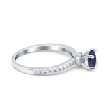 Art Deco Round Natural Stone Wedding Ring