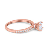 Art Deco Round Natural Stone Wedding Ring