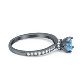 Art Deco Round Natural Stone Wedding Ring
