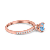 Art Deco Round Natural Stone Wedding Ring