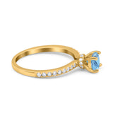 Art Deco Round Natural Stone Wedding Ring