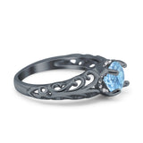 Art Deco Round Natural Stone Filigree Ring