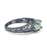 Art Deco Round Natural Stone Filigree Ring