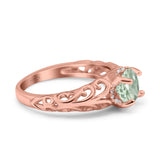Art Deco Round Natural Stone Filigree Ring