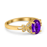 Art Deco Oval Natural Stone Butterfly Ring