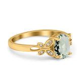 Art Deco Oval Natural Stone Butterfly Ring