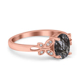 Art Deco Oval Natural Stone Butterfly Ring