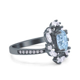 Floral Oval Natural Stone Cocktail Ring