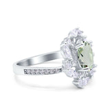 Floral Oval Natural Stone Cocktail Ring