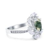 Floral Oval Natural Stone Cocktail Ring