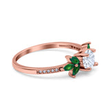 Art Deco Round Natural Stone Floral Ring