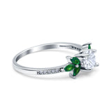 Art Deco Round Natural Stone Floral Ring