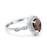 Vintage Style Pear Teardrop Natural Stone Ring