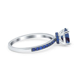 Two Tone Oval Natural Stone Wedding Ring