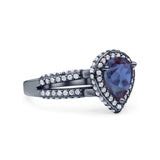 Vintage Style Pear Teardrop Natural Stone Ring