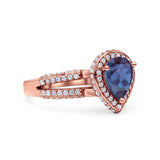 Vintage Style Pear Teardrop Natural Stone Ring