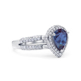 Vintage Style Pear Teardrop Natural Stone Ring