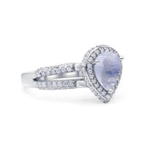 Vintage Style Pear Teardrop Natural Stone Ring