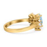 Art Deco Pear Natural Stone Cocktail Ring