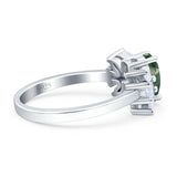 Art Deco Pear Natural Stone Cocktail Ring