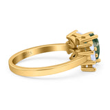 Art Deco Pear Natural Stone Cocktail Ring