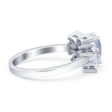 Art Deco Pear Natural Stone Cocktail Ring