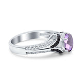 Two Tone Oval Natural Stone Ring
