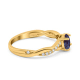 Twisted Infinity Round Natural Stone Ring