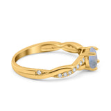 Twisted Infinity Round Natural Stone Ring