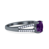 Oval Natural Stone Split Shank Ring
