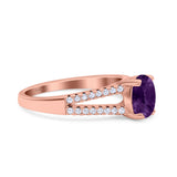 Oval Natural Stone Split Shank Ring