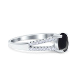 Oval Natural Stone Split Shank Ring
