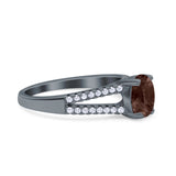 Oval Natural Stone Split Shank Ring