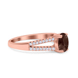 Oval Natural Stone Split Shank Ring
