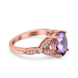 Oval Natural Stone Leaf Design Beaded Ring