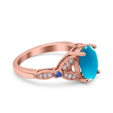 Oval Natural Stone Leaf Design Beaded Ring
