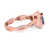Oval Natural Stone Split Shank Twisted Ring