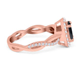 Oval Natural Stone Split Shank Twisted Ring