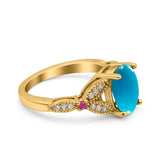 Oval Natural Stone Leaf Design Wedding Ring