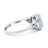 Oval Halo Split Shank Twisted Ring