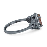 Oval Halo Split Shank Twisted Ring