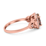 Oval Halo Split Shank Twisted Ring