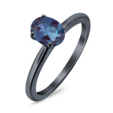 Oval Natural Stone Cathedral Ring