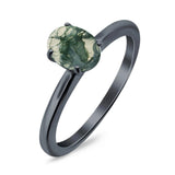 Oval Natural Stone Cathedral Ring