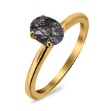 Oval Natural Stone Cathedral Ring