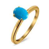 Oval Natural Stone Cathedral Ring