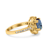 Halo Ballerina Style Oval Natural Stone
