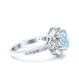 Halo Ballerina Style Oval Natural Stone