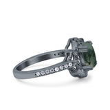 Halo Ballerina Style Oval Natural Stone