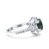 Halo Ballerina Style Oval Natural Stone